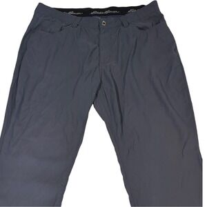 Eddie Bauer Mens Pants Straight Leg Flex Waist Water Repellent Size 38x32 Gray